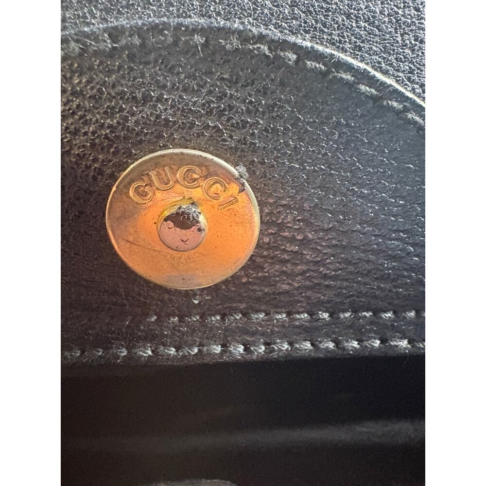 Gucci Vintage Gucci Black Leather Diana Bamboo Tote Bag Black - Picture 11 of 11